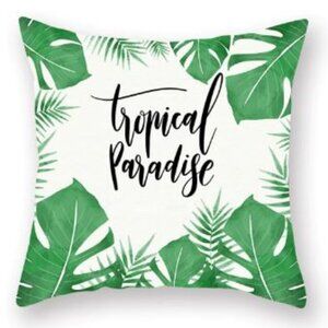 Tropical Paradise Leaves Pillow Cover